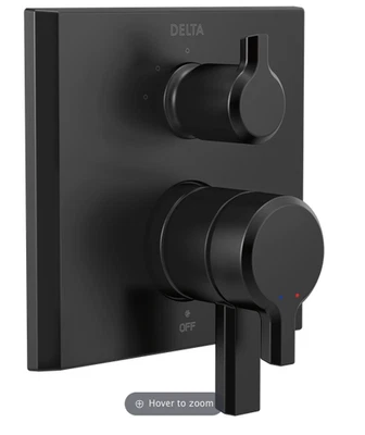 Monitor Delta T27899-BL USADO 17 moldura de válvula con 3 desviadores de ajuste negro mate Foto 1 de 2