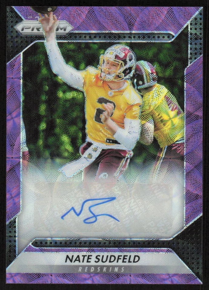 2016 Panini Prizm Rookie Auto Purple Scope Nate Sudfeld /99 Washington Redskins - Image 1 of 2