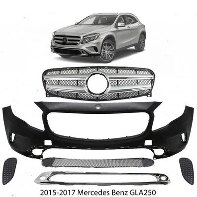 Conjunto de cubierta de parachoques delantero fascia y rejilla para Mercedes Benz GLA250 2015-2017 Foto 1 de 4