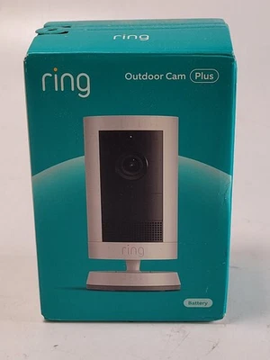 Ring Outdoor Cam Plus Battery White Security Camera - Image 1 of 4