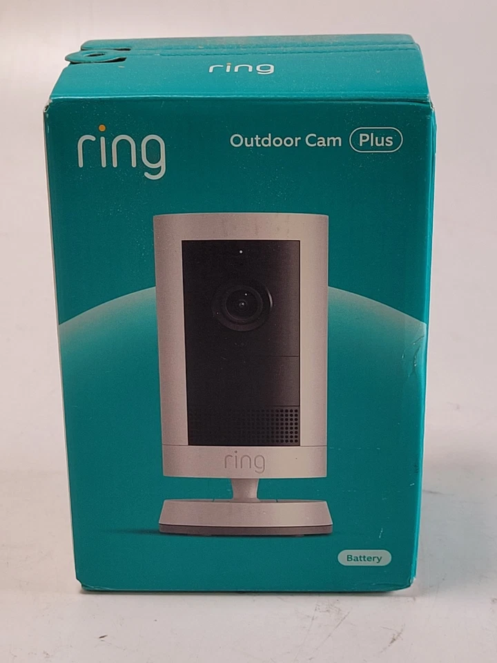 Ring Outdoor Cam Plus Battery White Security Camera - Image 1 of 4
