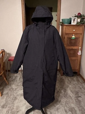 Abrigo para mujer Lands End ThermaCheck WindCheck talla XL (16-18) azul cremallera completa capucha Foto 1 de 4