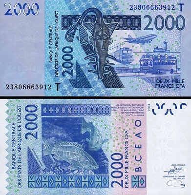 West African States, (T) TOGO 2000 Francs 2003 / 2023, UNC, P-816 New Signature - Image 1 of 3
