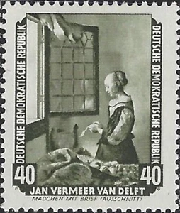 DDR #Mi508 MNH 1955 Girl Reading Book by Window Vermeer Dresden [276] - Picture 1 of 1