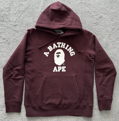 A BATHING APE (BAPE) Felpa con cappuccio A Bathing Ape Burgundy taglia S
