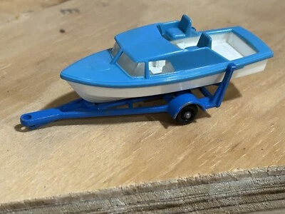 Caixa de fósforos vintage #9 barco e reboque - Imagem 1 de 4