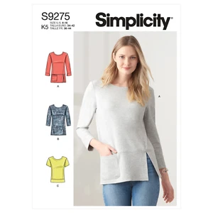 Maglia Misses' Simplicity CUCIRE PATTERN S9275 in 2 lunghezze 8-16 o 16-24 - Foto 1 di 8