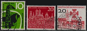 Germany 1958 SC# 784 - 786 - Three different stamps - Used Lot # 123 - Picture 1 of 2