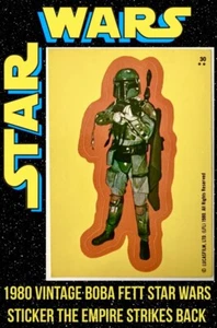 1980 BOBA FETT Sticker (RAR **) Star Wars Das Imperium schlägt zurück Sticker NM - Bild 1 von 13