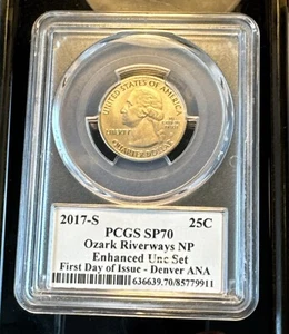 2017-S Ozark Riverways NP Quarter, PCGS SP70, Enhanced Unc Set, FDI- - Bild 1 von 2