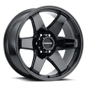 (1) 16x8 +0 Raceline 942B Addict 6x139.7 Gloss Black Wheel - Picture 1 of 2