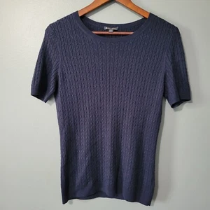 Brooks Brothers Top Womens Size M Silk Cashmere Cable Knit Old Money Preppy Luxe - Picture 1 of 14