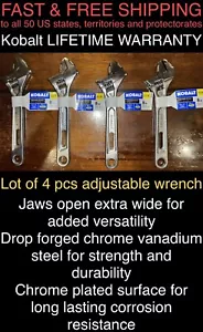 FREE SHIP💥(4pcs) Kobalt*Lifetime Warranty*Chrome Vanadium* 8” Adjustable Wrench - Picture 1 of 1