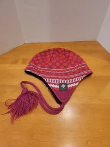 Columbia Beanie Youth 0/5 Purple Knit Omni Heat Ear Flap Missing Tassel EUC - Picture 1 of 13
