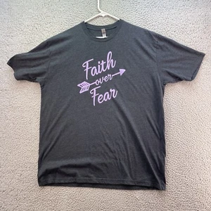 Camiseta Next Level para mujer talla XXL Faith Over Fear gráfica gris carbón iglesia - Imagen 1 de 8