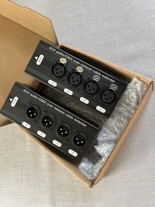 Ethercon RJ45 CAT5 to 4 Channel 3Pin XLR Audio/DMX over Network Cable Extender - Picture 1 of 9