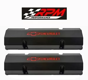 Black Fabricated Aluminum SBC Chevy Valve Covers GM Performance LIGHT WEIGHT - Picture 1 of 1