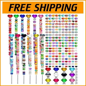 Classic 236-Piece Garden Stake Set: Colorful Crystal Tops & Personalized Beads - Picture 1 of 9