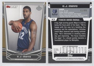 2008-09 Topps Tip-Off Gold /99 OJ Mayo #113 Rookie RC