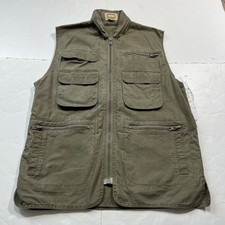 Vintage Banana Republic Fishing Safari Travel Vest Hooded Mill Valley CA Mens M