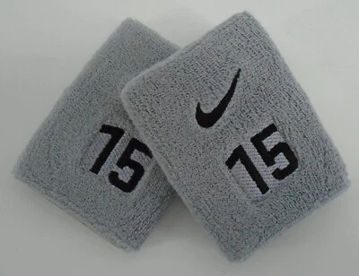 Nike MLB Wristbands Baseball Player #15 Wolf Grey/Black - Image 1 of 2