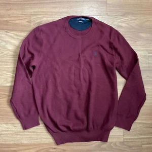 Polo Ralph Lauren Pullover Herren Large Rot Rundhals Langarm Pima Baumwolle - Bild 1 von 6