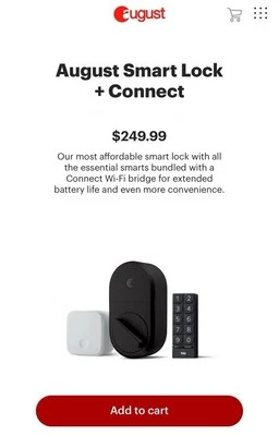 August Smart Lock + Connect + Teclado | Gris Oscuro | Totalmente Nuevo Foto 1 de 4