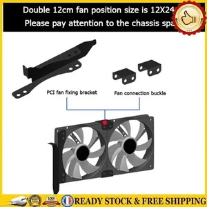 PCI Slot Dual Fan Mount Rack Bracket 90mm 120mm for Desktop Graphics Video Card - Zdjęcie 1 z 12