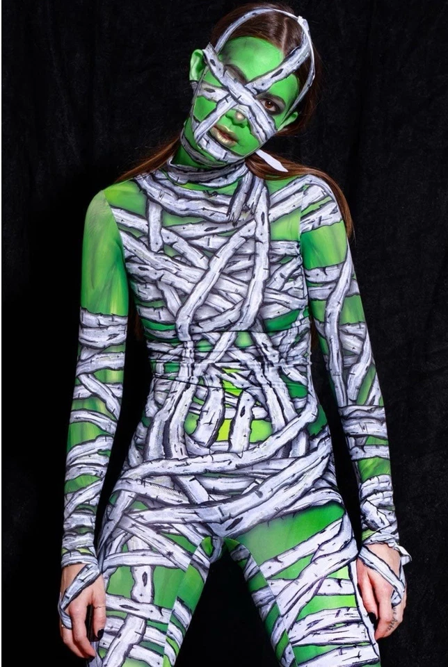 LMT EDT Diablo Caminando Mujer Disfraz Momia Talla S UV Negro Luz Reactiva Agotado Foto 1 de 4