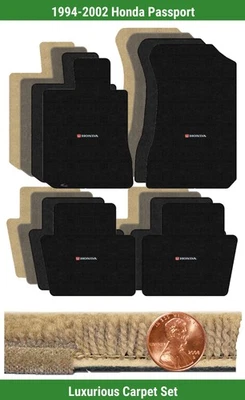 Juego de alfombrillas de lujo personalizadas para Honda Passport 1994-2002 con logotipo (4 piezas) #RM3 Foto 1 de 4