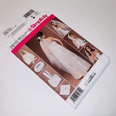Simplicity Pattern 2610 Bridal Veil Accessories Capelet Ring Pillow Bag One Size - Image 1 of 4