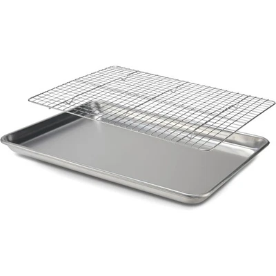  Set Backblech & 33x46cm Grillrost - 1 Ofenblech mit Rost - Backzubehör - Bild 1 von 4