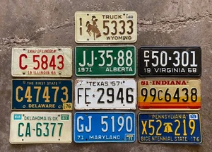 Vintage Craft Mixed State Decorator Flea Market License Plate Lot 1950s to 1980s - Picture 1 of 4