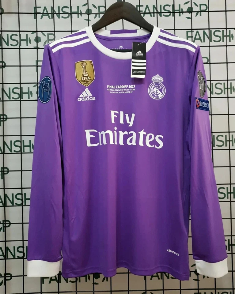Real Madrid 2016-2017 UEFA Long Sleeve Purple Jersey Shirt- Cristiano Ronaldo #7