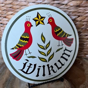 Pennsylvania Dutch Hex Wall Placard: Wilkum  - Picture 1 of 3