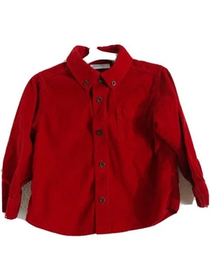 Vintage boys shirt Greendog Red Button Up 18 Months shirt Girls corduroy  - Image 1 of 4
