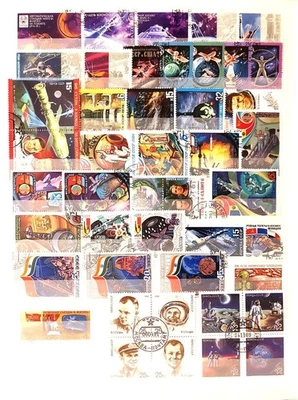 Lotto Francobolli Tematici Voli Spaziali Spazio Astronautica 45 Valori Usati CTO Foto 1 de 3