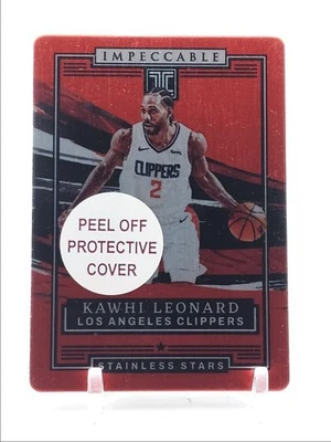 KAWHI LEONARD 2021-22 IMPECCABLE STAINLESS STARS ASIA RED CLIPPERS  - Image 1 of 2
