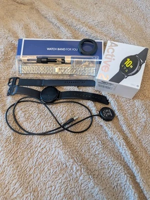 Samsung Galaxy Watch Active2 44mm Black Silicone Case Band Black Dial Unisex... - Image 1 of 4