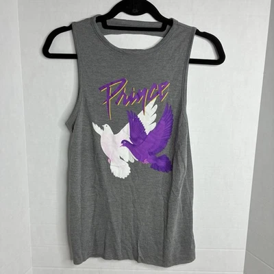 Prince Purple Rain Tank Top Gray XS Doves Cry Graphic Tee Music Legend Shirt - Image 1 of 4