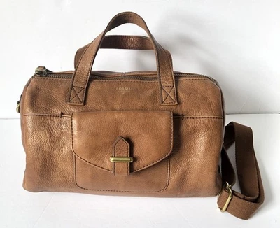Bolso Bandolera FOSSIL 1954 CUERO REAL Bolso de Mano Estilo Lona Camel Cuero de Vaca Foto 1 de 4