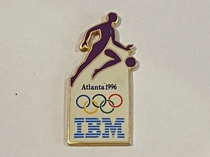 1996 Atlanta Olympic Games Enamel Lapel Pin International Business Machines IBM - Picture 1 of 2