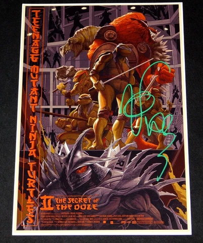 VANILLA ICE SIGNED NINJA TURTLES 2 THE SECRET OF THE OOZE 12X18 POSTER!!! Cover