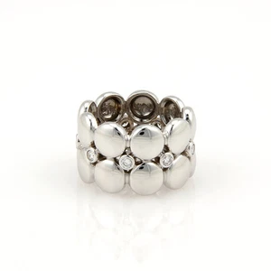 Cartier Honeymoon Ring 18K White Gold Diamond band- Size 6 - Picture 1 of 4