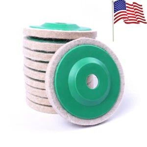 US 10PCS 4" 100mm M16 Soft Wool Buffer Pad Grinder Polishing Buffing Wheel - Bild 1 von 12