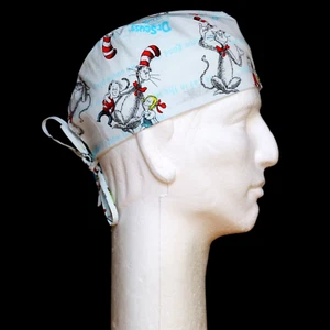 The Cat in the Hat Characters Reading Books Theme Scrub Hat - Picture 1 of 1