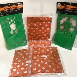 Vintage Set Halloween Deko Folie Essen Wraps Spuk Luminaria Beutel 12 Neu aus altem Lagerbestand - Bild 1 von 7