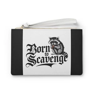 Born to Scavenge Clutch Bag, Cute Raccoon Pouch, Eco-Friendly Handbag, Animal - Picture 1 of 5