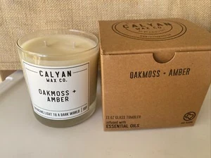 Calyan Wax Co Oakmoss Amber Candle Soy Wax Candle W/Essential Oils 11oz. 45burn - Picture 1 of 4