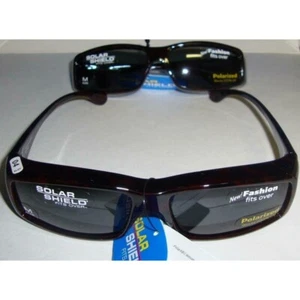 Solar Shield Polarized Sunglasses Fits Over,Size M Lot Of 2 ,Blocks 100 % UV NEW - Picture 1 of 1
